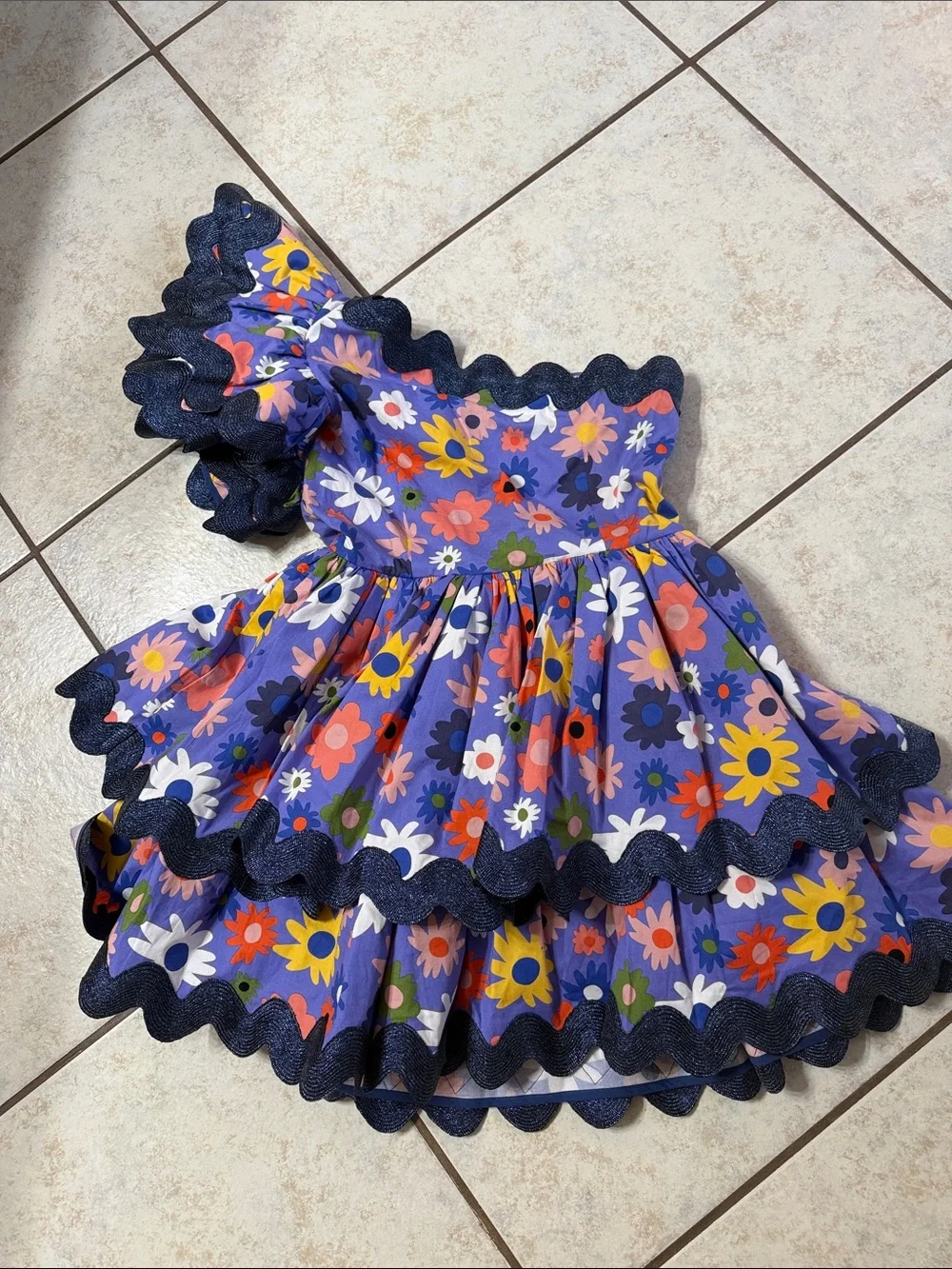 NWT Celia B Size Small Floral Ruffle Tiered Dress in Purple with Flowers - Picture 6 of 7